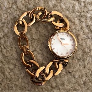 Rose gold fossil watch